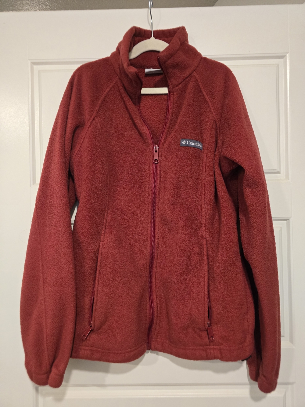 Columbia Women's Brick Red Full-Zip Teddy Fleece Jacket